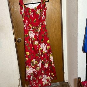 This is one Piece it has shorts underneath and a long train in the back